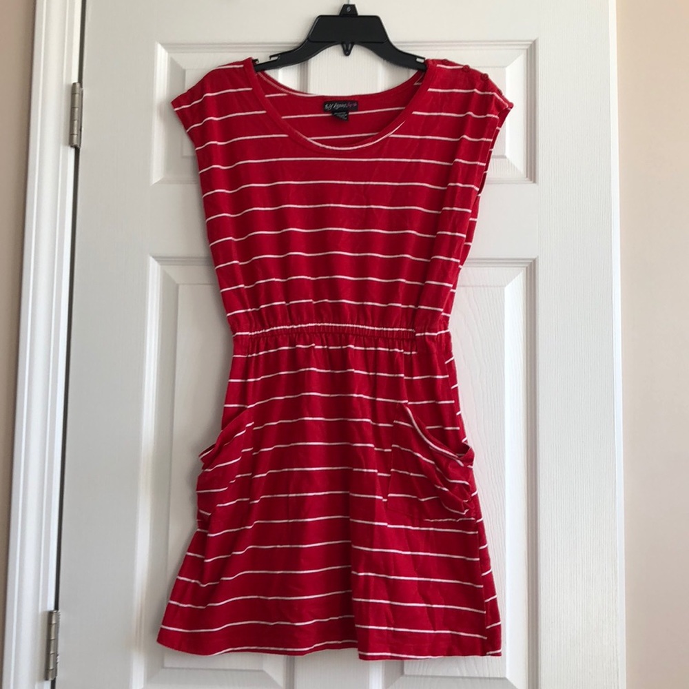 Red striped dress